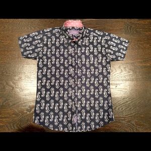 New Euro boutique sea horse print button down - worn once for a picture.